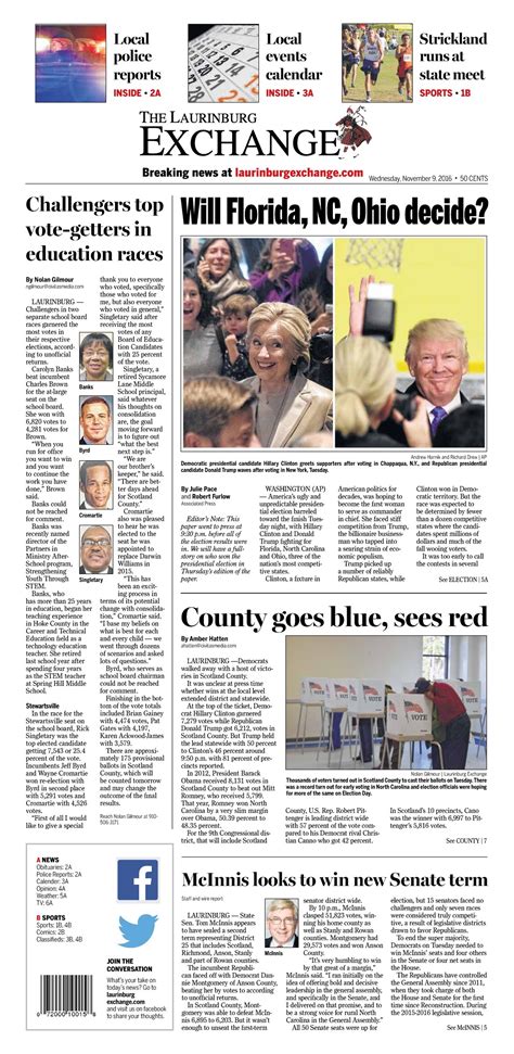 laurinburg exchange newspaper for today.